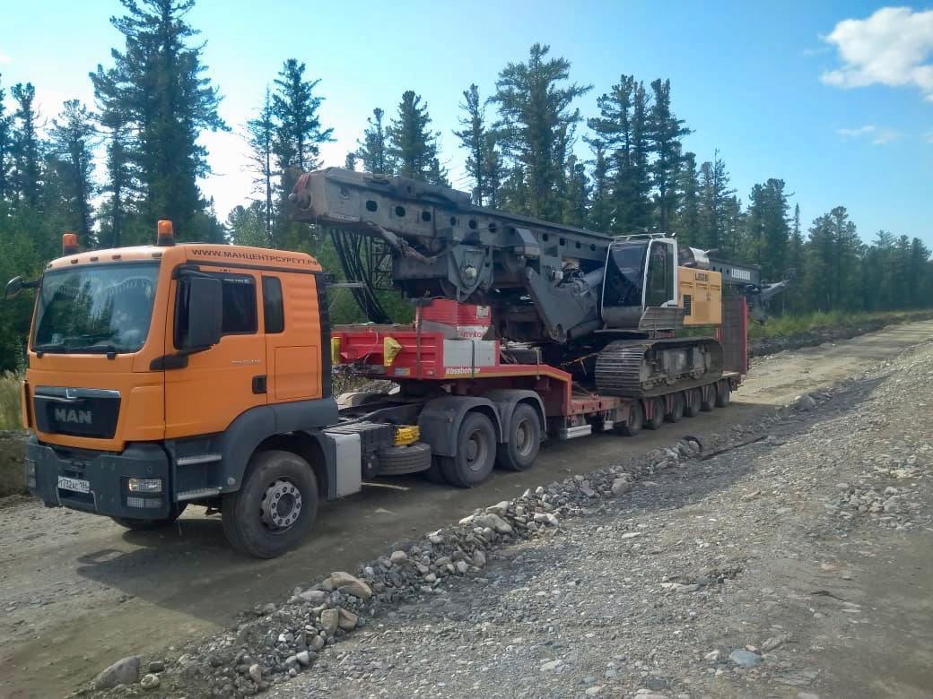 Перевозка буровой установки LIEBHERR
